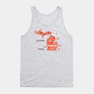 Michigan Illustrated Map Tank Top